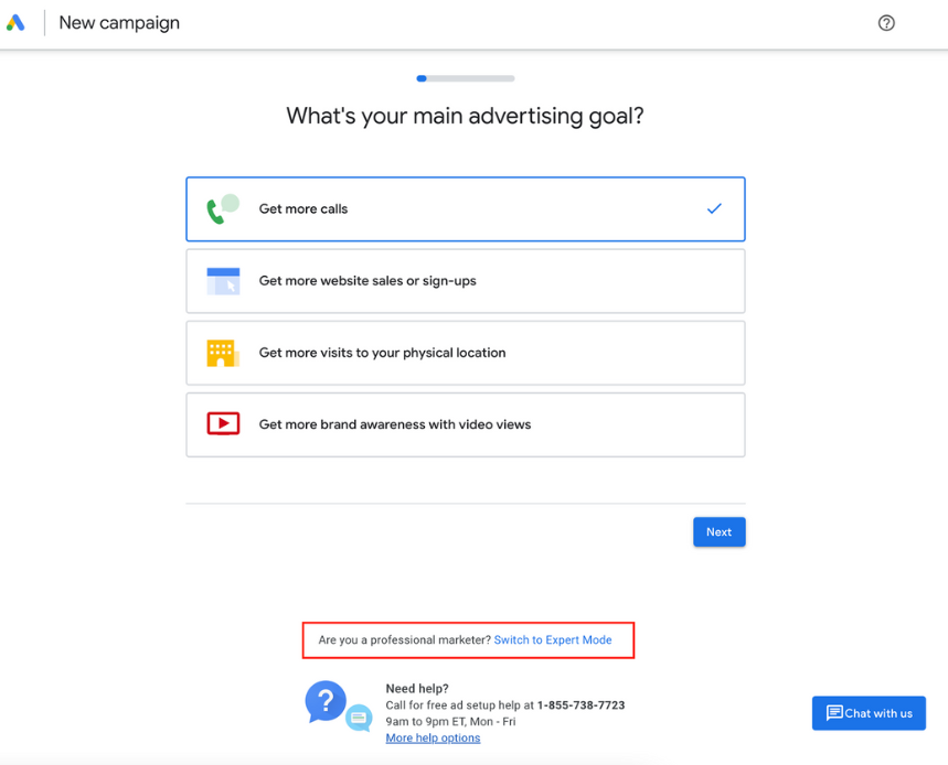 switch-to-expert-mode-google-ads-account-setup