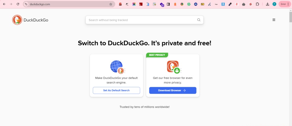 Duckduckgo homepage design