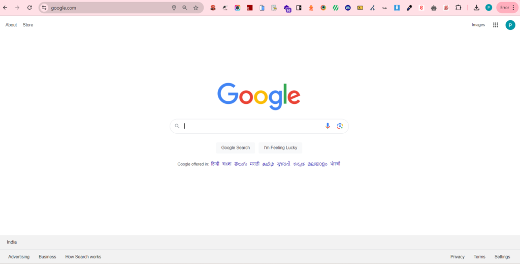 Google homepage design