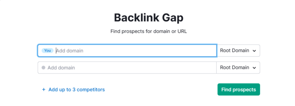 SEMrush Backlink Gap