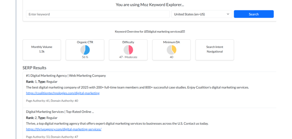Moz Explore by Site