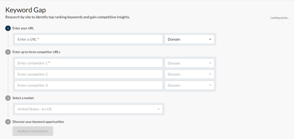 Moz Keyword gap