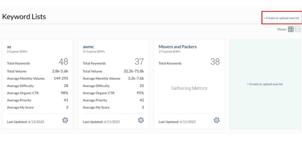 Moz Keyword list
