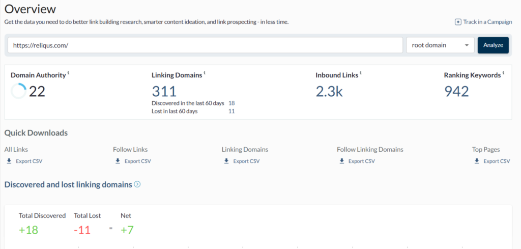 Moz Link Research Overview