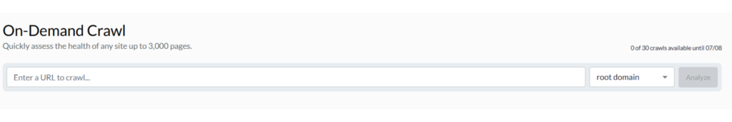 Moz On-Demand Crawl