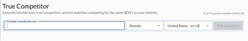 Moz True Competitor