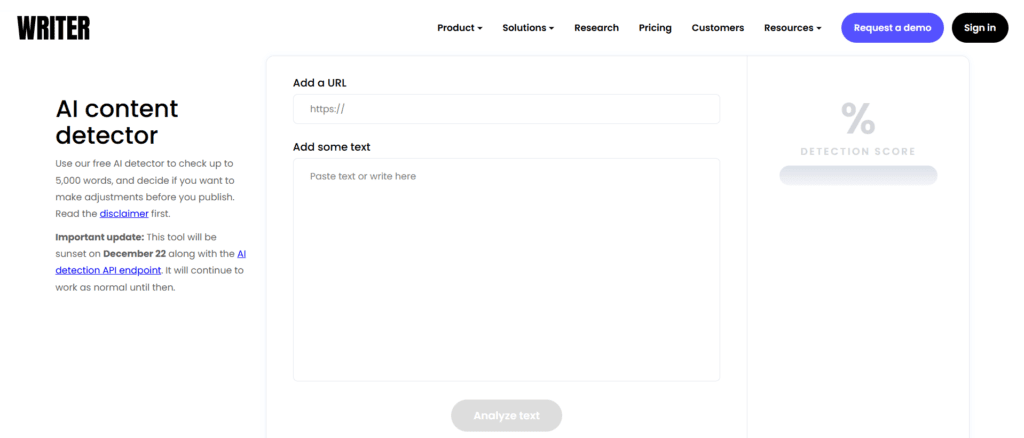 Writer.com AI Content Detector