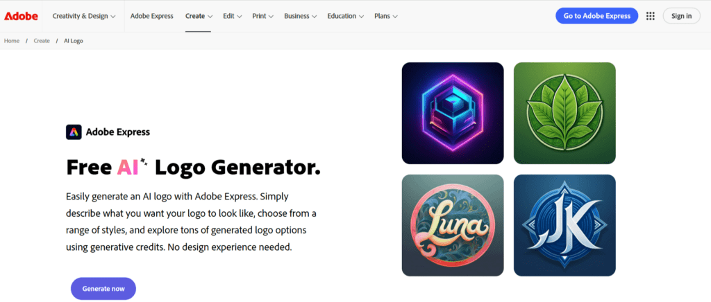 Adobe Free ai logo generator