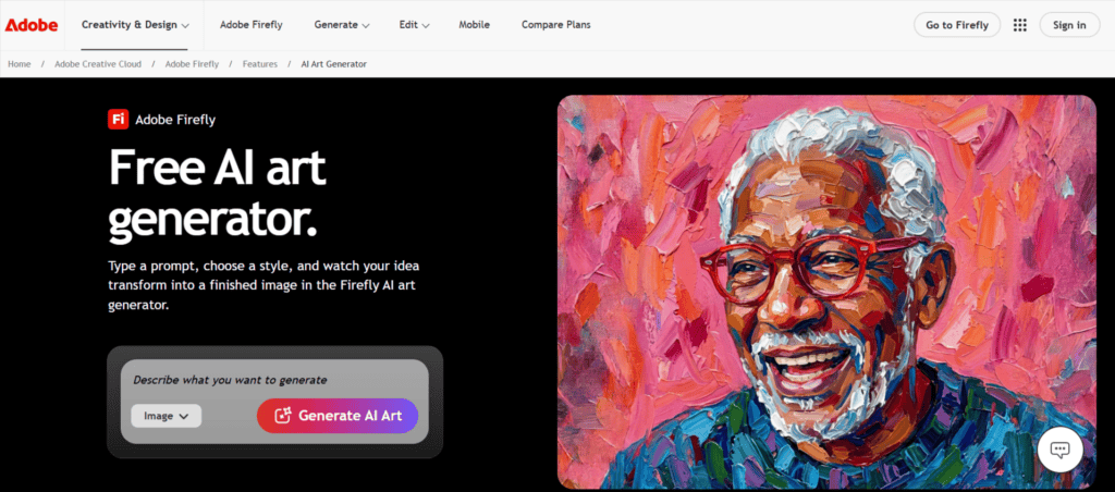 Adobe firefly ai art generator