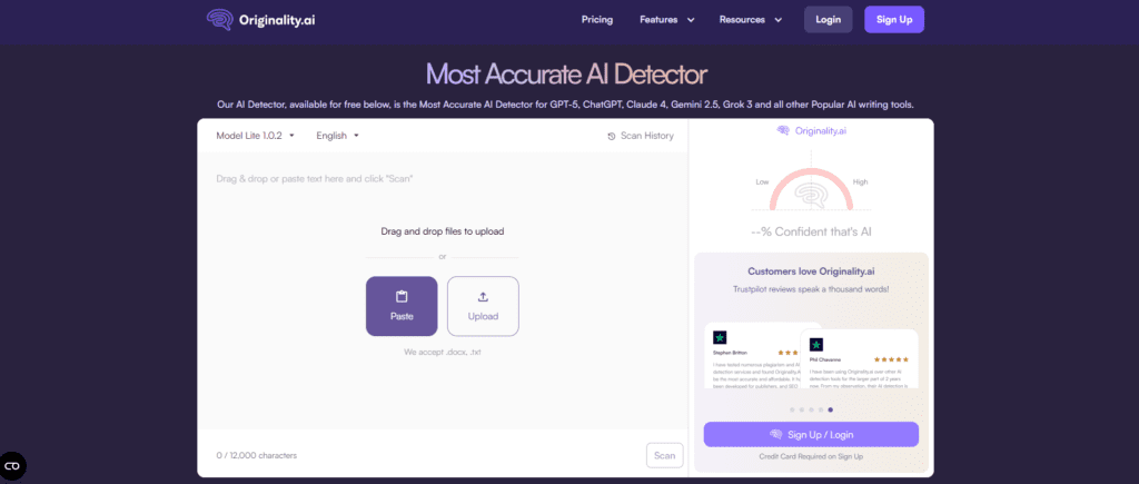 Originality.ai content detector