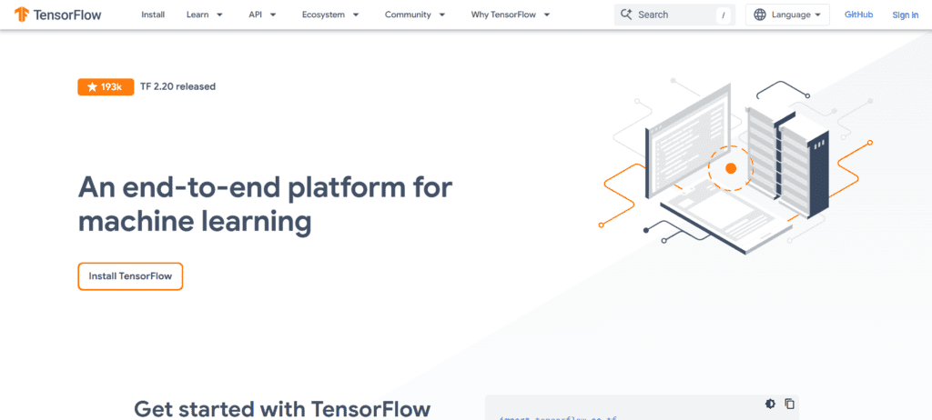 TensorFlow ml software