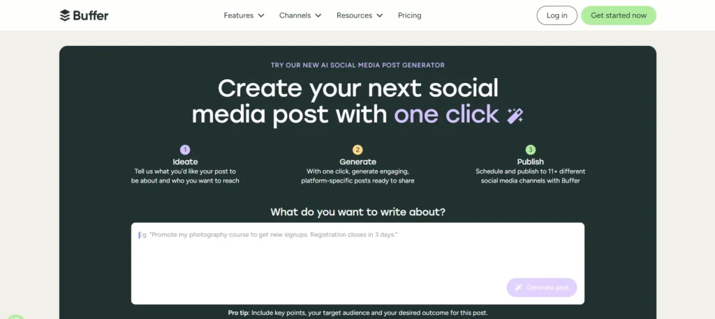 Buffer AI Social Media Post Creator