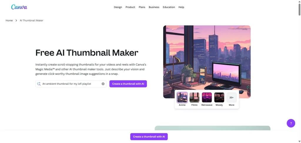 Canva AI Thumbnail Maker