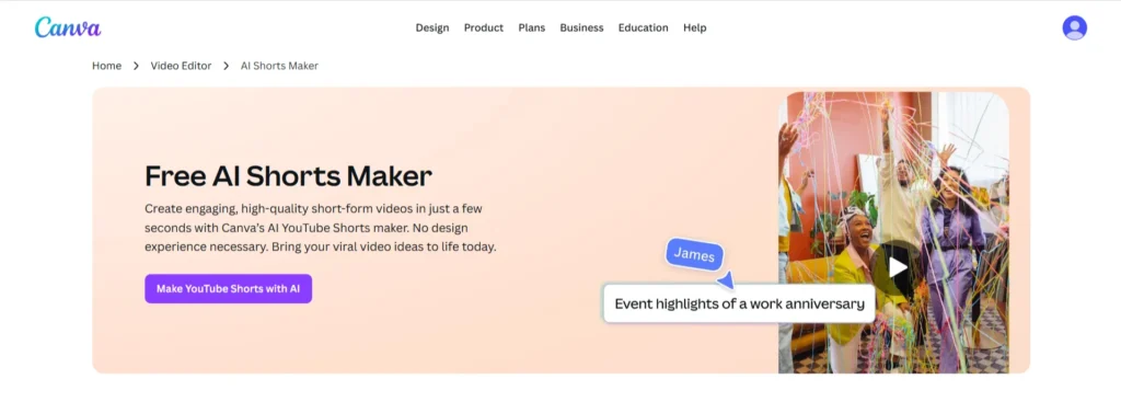 Canva AI YouTube Shorts maker