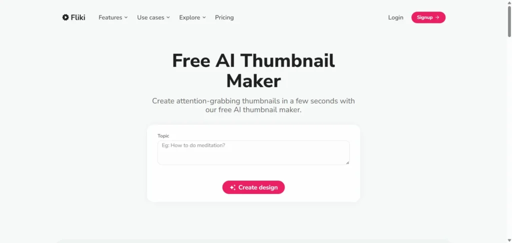 Fliki AI Thumbnail Maker