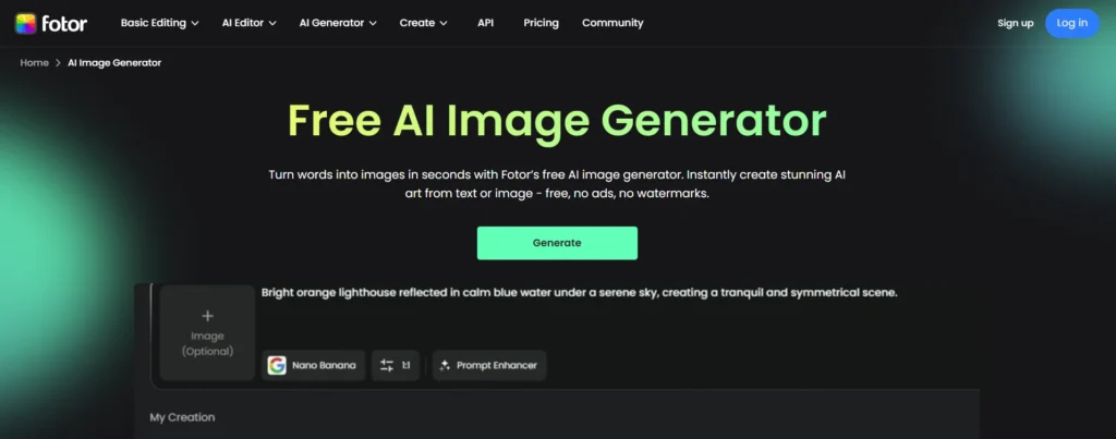 Fotor Free AI Image Generator