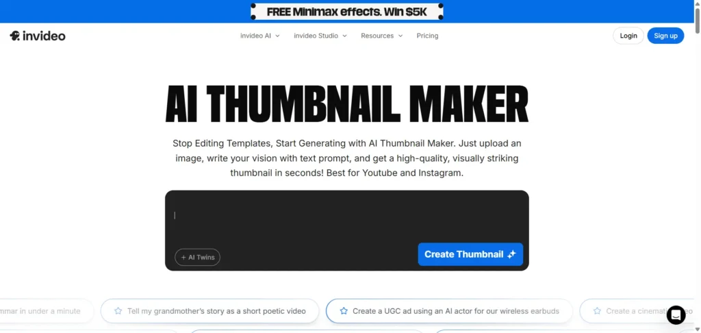 InVideo AI Thumbnail Maker