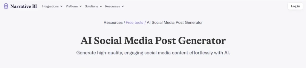 Narrative BI Social Media Post Generator