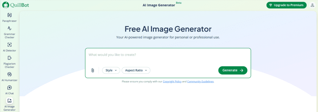 QuillBot AI Image Generator 