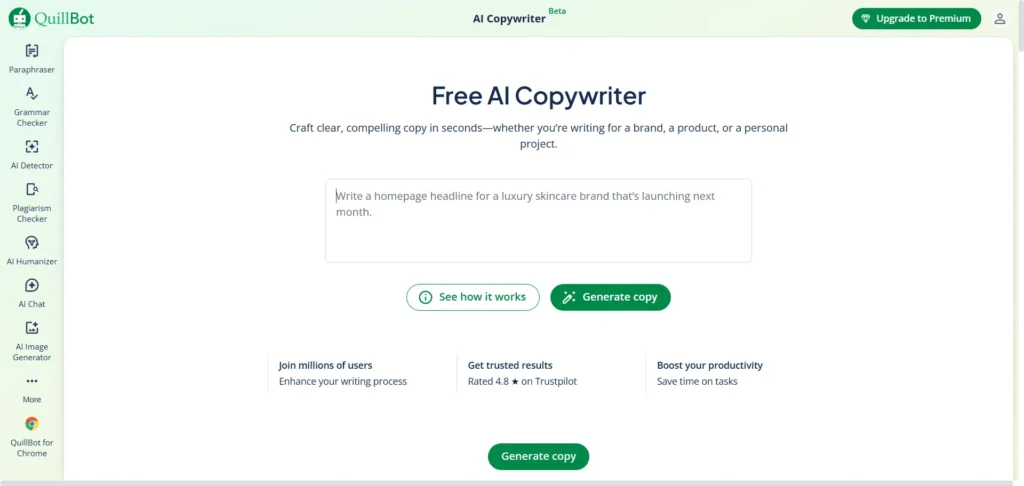 Quillbot AI Copywriter