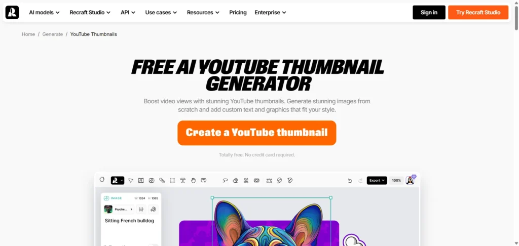 Recraft AI Thumbnail Generator