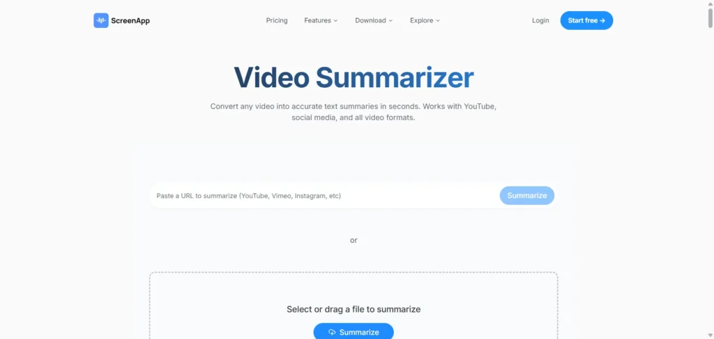 ScreenApp AI Summarizer