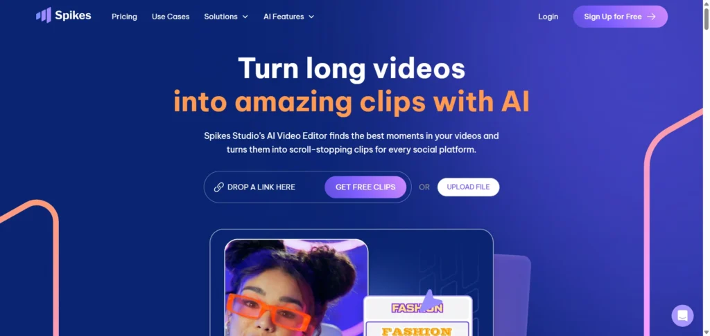 Spikes Studio’s AI Video Clip maker