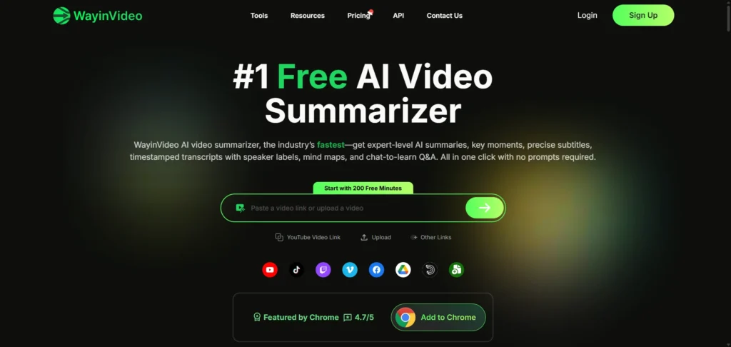 Wayin AI free video summarizer