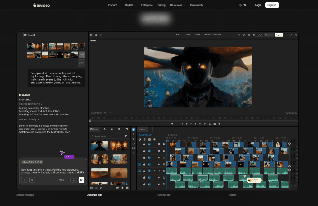 Invideo agentic video editor