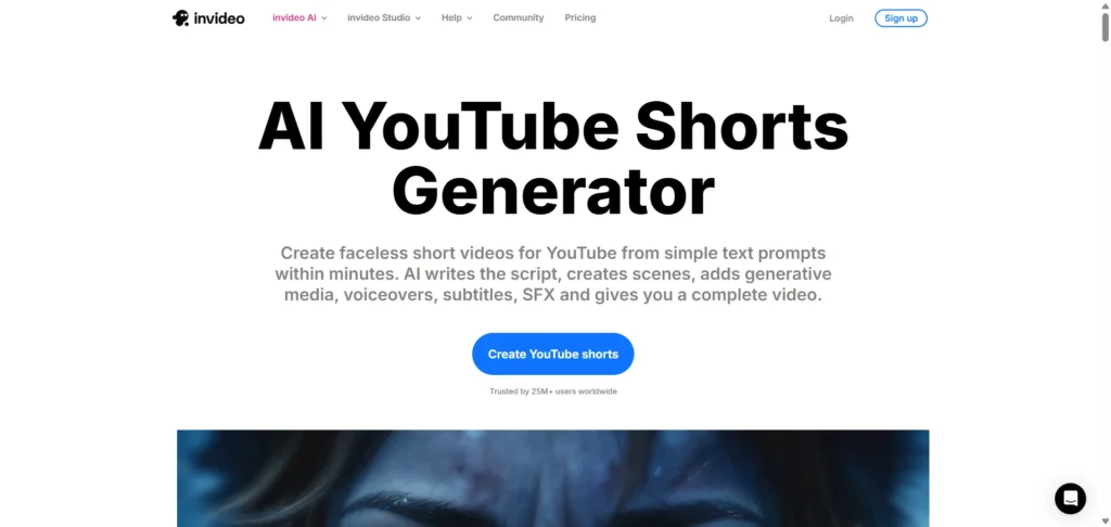 invideo AI YouTube Shorts Generator