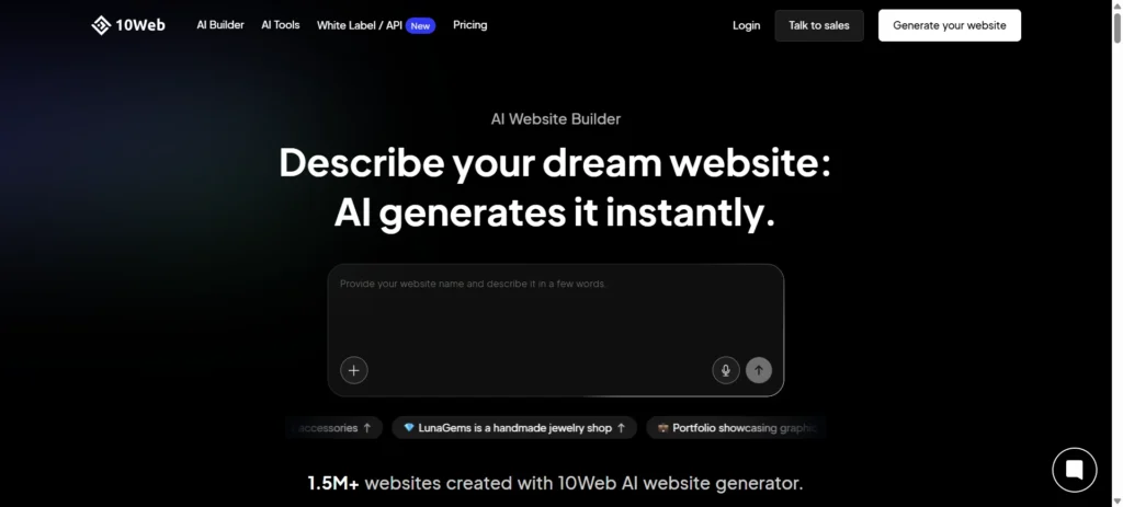 10Web ai website builder