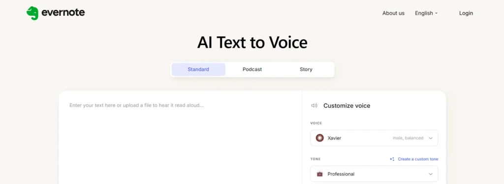 Evernote AI Text to Voice
