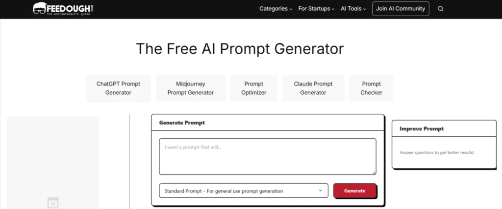 Feedough Free AI Prompt Generator