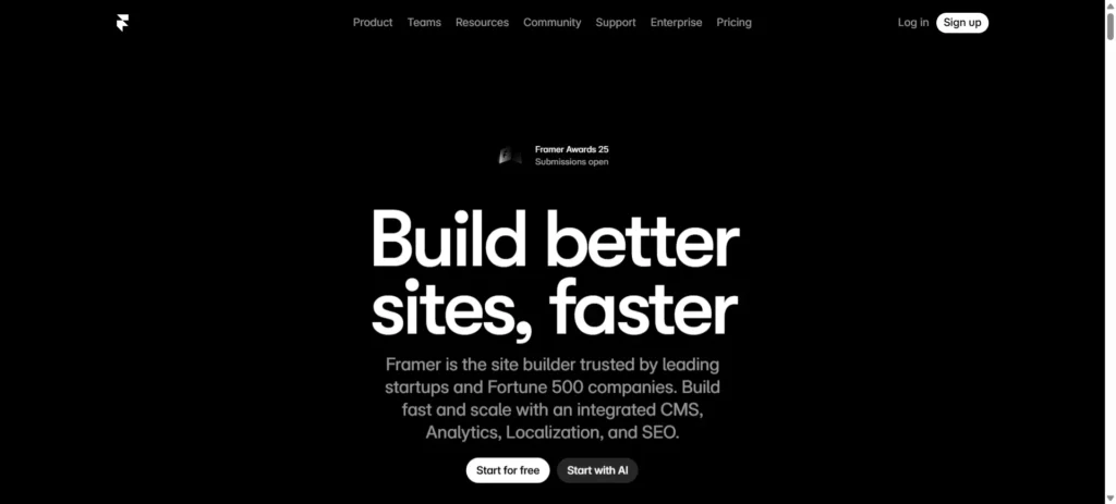Framer No code website builder