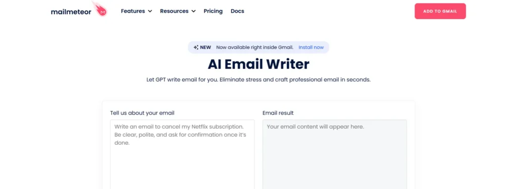 Mailmeteor AI Email Writer