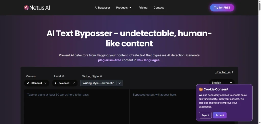 Netus AI Text Bypasser