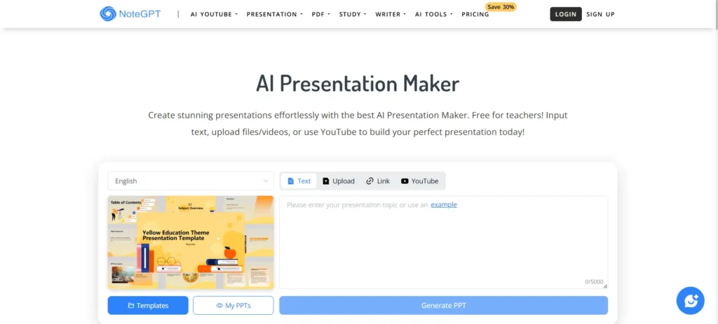 Notegpt AI Presentation Maker
