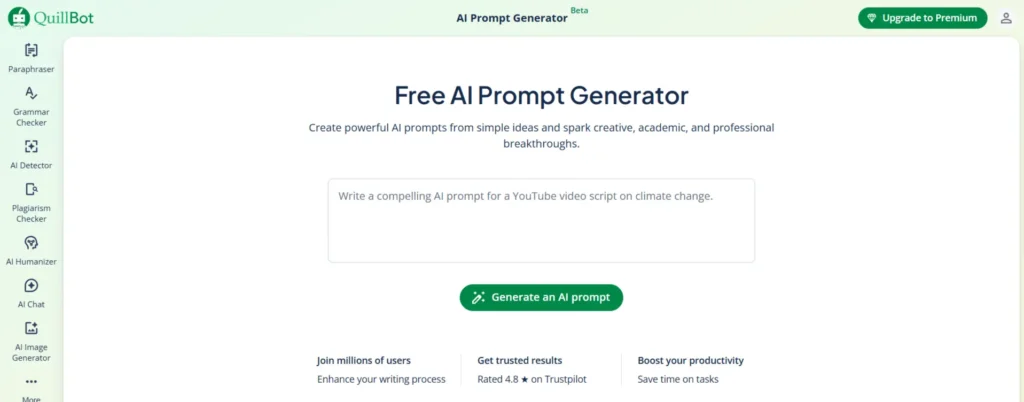 QuillBot AI Prompt Generator