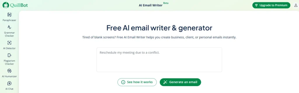 Quillbot Free AI email writer and generator