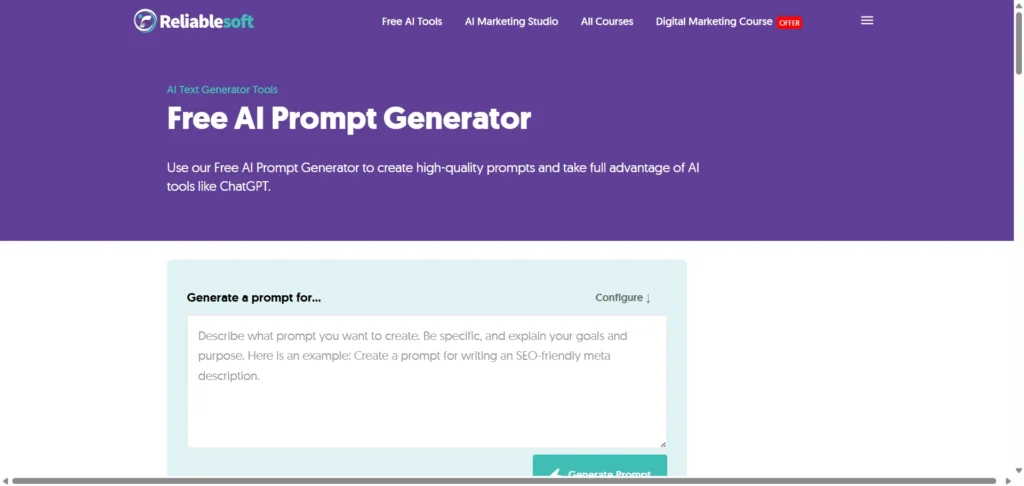 Reliablesoft Free Ai Prompt Generator
