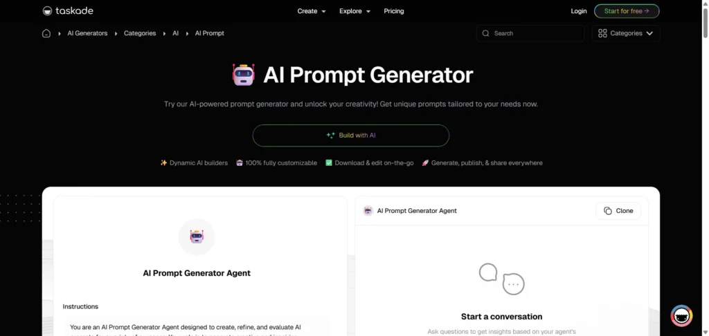 Taskade AI Prompt Generator