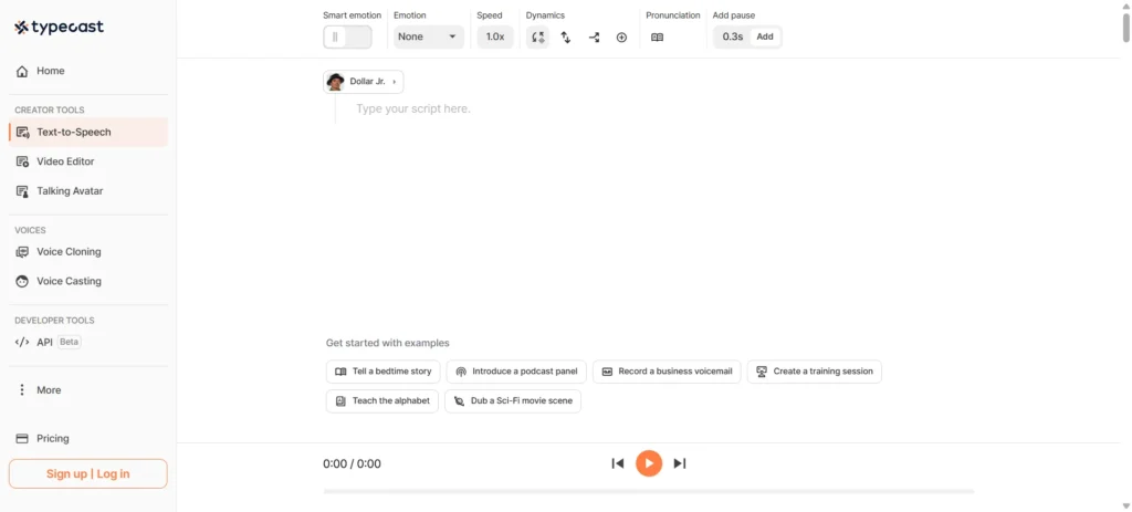Typecast AI Text-to-Speech Tool