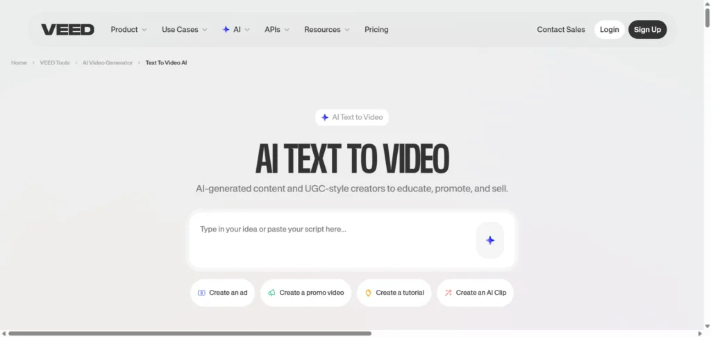 VEED io ai text to video