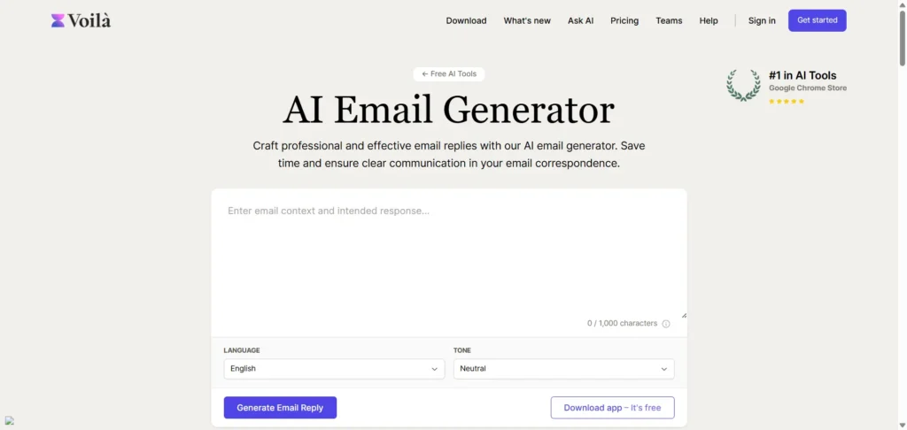 Voila AI Email Generator