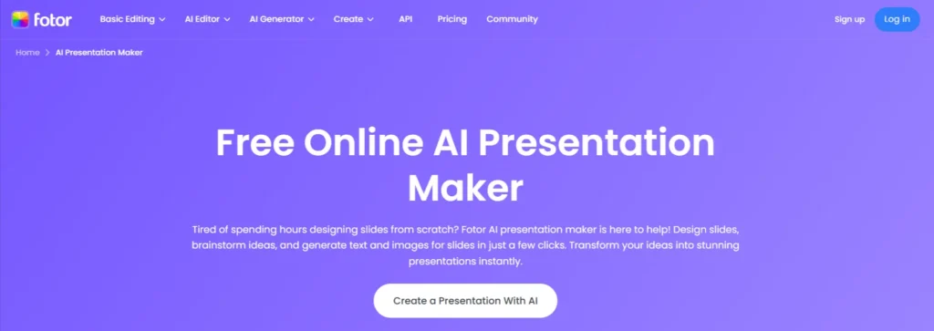 fotor Free Online AI Presentation Maker