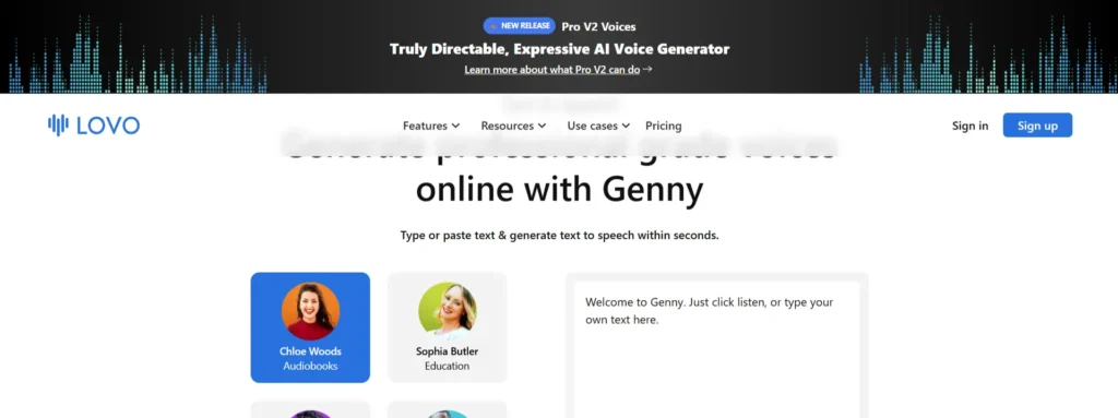lovo AI text-to-speech solution