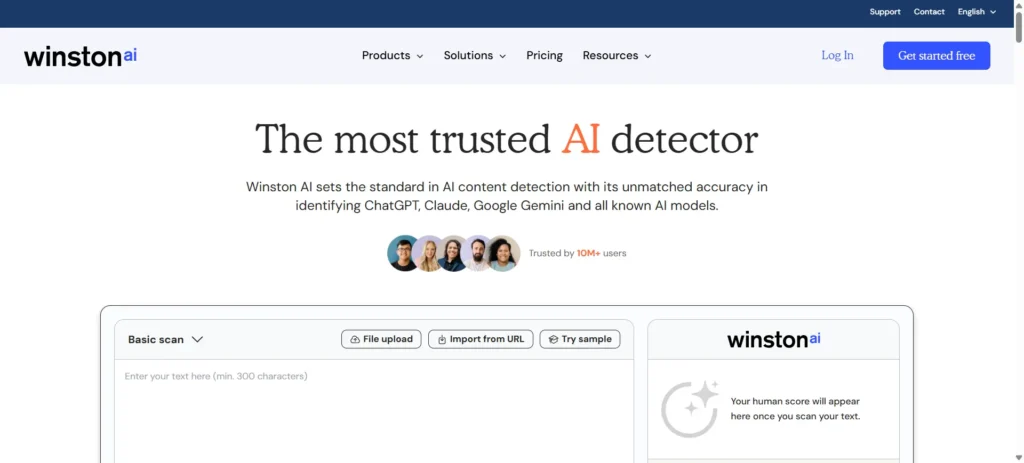 Winston AI content detection tool