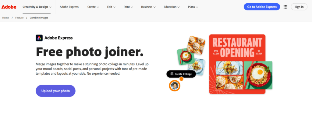 Adobe express Free Photo Combiner