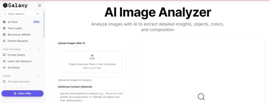 Galaxy Free AI Image Analyzer
