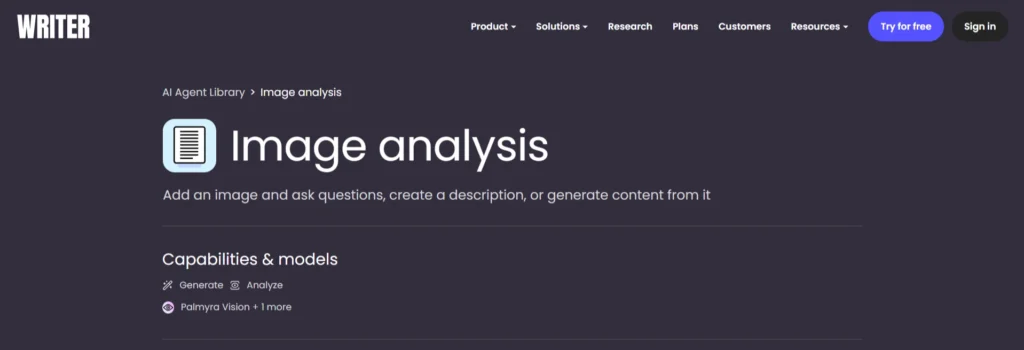 writer Image analysis